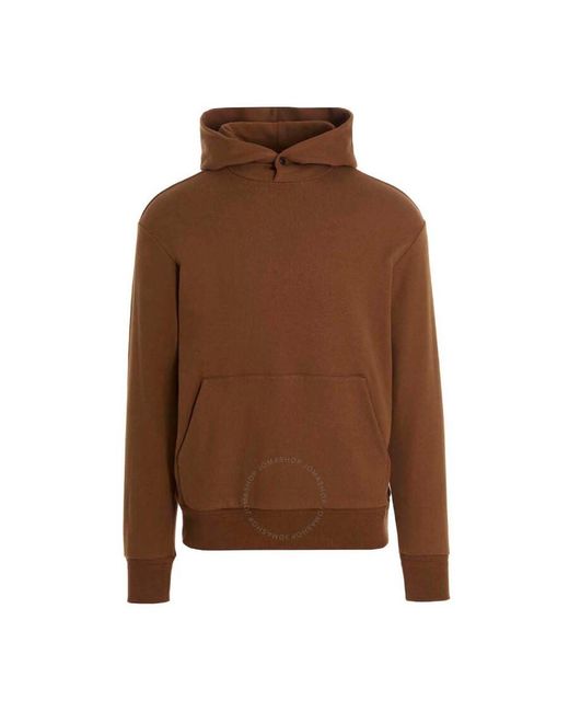 Zegna Brown Ribbed Knit Hoodie, Brand Size 54 Us for men