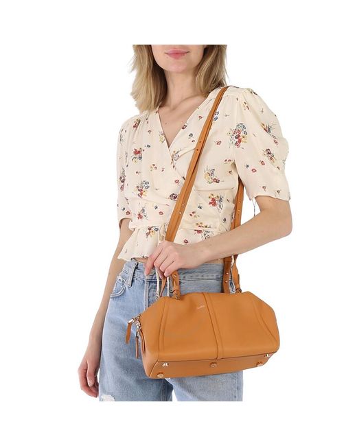 Max Mara Brown Elsac Smooth Leather Shoulder Bag