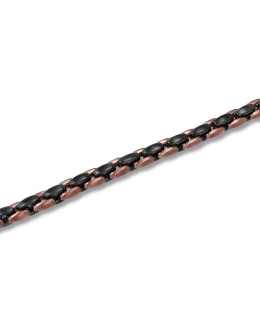 Robert Alton Brown Stainless Steel With & Finish Oval Link Bracelet for men