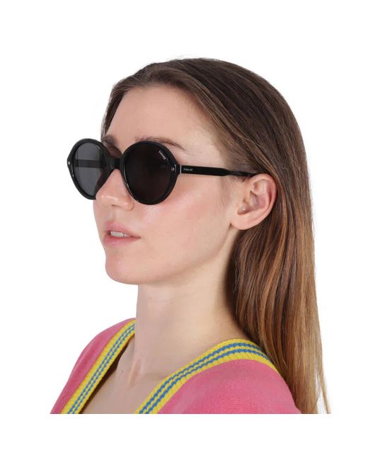 Polaroid Black Core Polarized Grey Oval Sunglasses Pld 4114/s/x 0807/m9 54