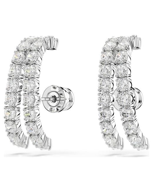 Swarovski Metallic Matrix Round-Cut Cuff Earrings