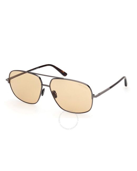Tom Ford Metallic Tex Brown Photochromatic Navigator Sunglasses Ft1096 08e 62 for men