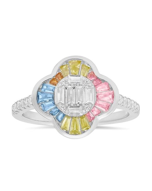 Kylie Harper Blue Sterling Pastel Multi-Color Clover Ring