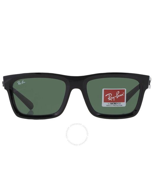 Ray-Ban Warren Bio Based Dark Green Rectangular Sunglasses Rb4396 667771 57
