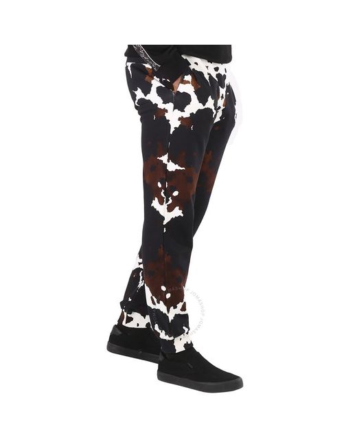 Burberry Black Dark Mocha Loop-back Cotton Camouflage-print Slim-fit jogging Pants for men