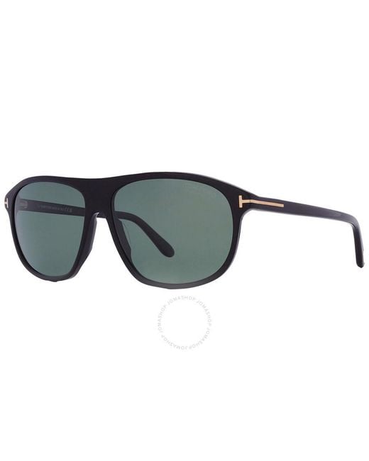 Tom Ford Black Prescott Polarized Green Navigator Sunglasses Ft1027 01r 60 for men