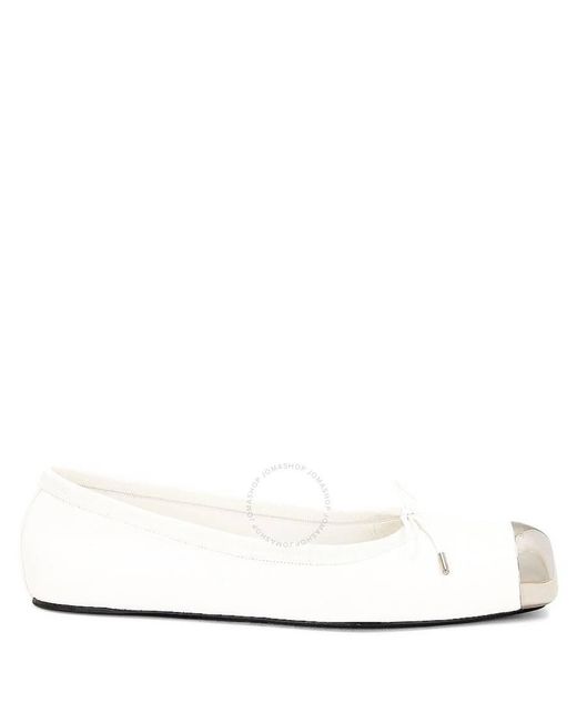 CHANEL 26S BALLET FLATS IN WHITE MESH TOE CAP AND BOW