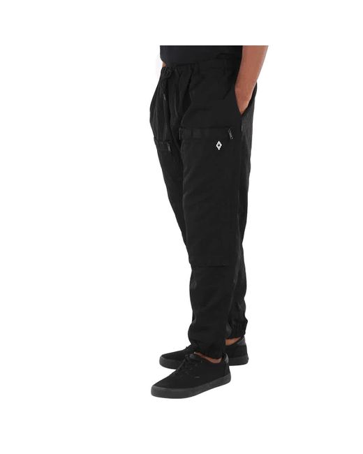 Marcelo Burlon Black Cross Relaxed-fit Drawstring Track Pants for men