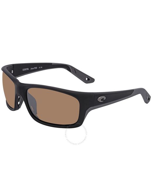 Costa Del Mar Brown Jose Pro Copper Silver Mirror Polarized Glass Sunglasses 6s9106 910603 62 for men