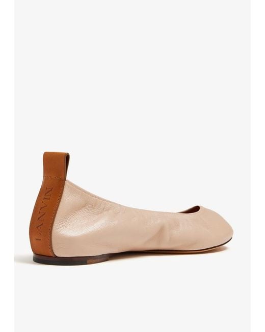 Lanvin Natural The Leather Ballerina Flats