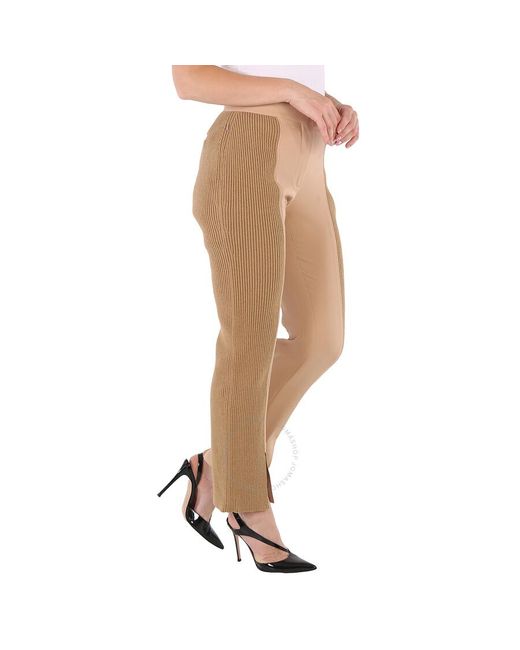 Burberry Natural Soft Fawn Wide Leg Smart Trousers