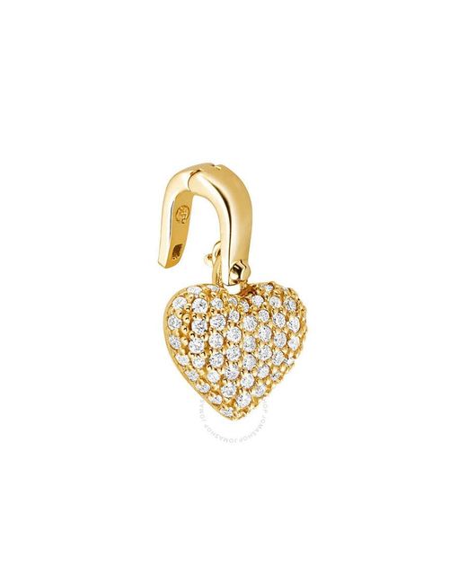 Michael Kors Metallic 4k Gold-plated Sterling Silver Pave Heart Charm