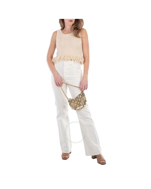 Rabanne Metallic 1969 Moon Pearl Embellished Shoulder Bag