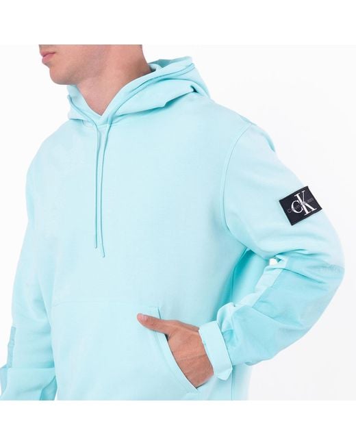 Calvin Klein Blue Logo Patch Hoodie for men