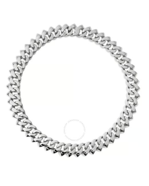 Burberry Metallic Cuban Chain Thorn Detail Necklace