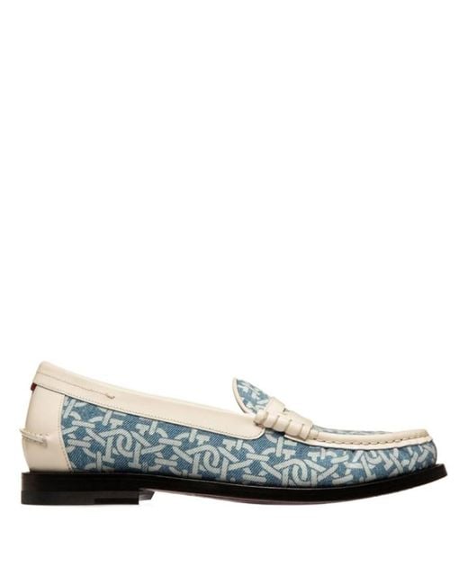Bally Blue Coelo Logo Cotton Denim Loafers, Brand Size 36 Us