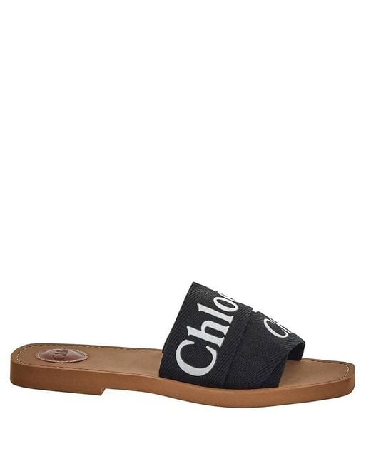 Chloé Blue Ladies Woody Flat Mule, Brand Size 35 Us
