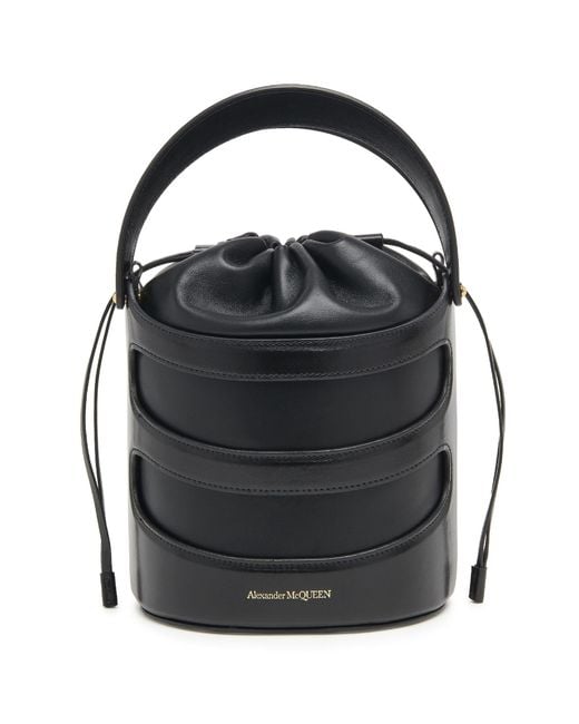 McQueen Black The Rise Bucket Bag