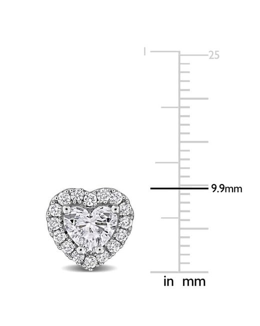 Created Forever Metallic 1 3/8 Ct Heart And Round Lab Grown Diamonds Tw Fashion Post Earrings