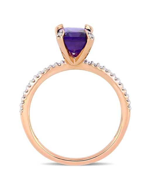 Amour Blue 1 1/2 Ct Tgw African Amethyst And 1/10 Ct Tw Diamond Ring