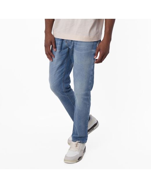 Emporio Armani Blue J06 Slim-Fit, Washed Denim Jeans for men