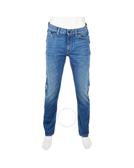 Burberry Blue Straight Leg Cotton Denim Jeans for men