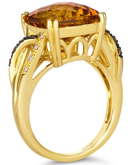 Le Vian Metallic Ladies Semi Precious Ring Featuring 6 3/4 Cts. Cinnamon Citrine Set