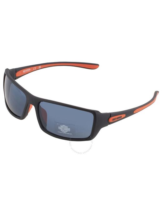 Harley Davidson Blue Smoke Wrap Sunglasses Hd0661s 02a 62 for men