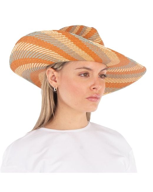 Van Palma Brown Terra Ema Straw Brim Hat