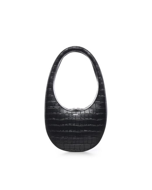Coperni Black Croco Swipe Leather Shoulder Bag