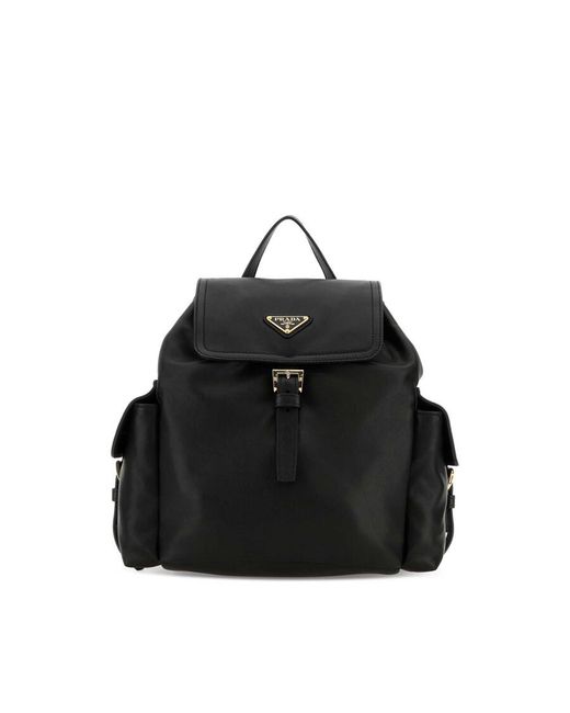 Prada Black Leather Backpack