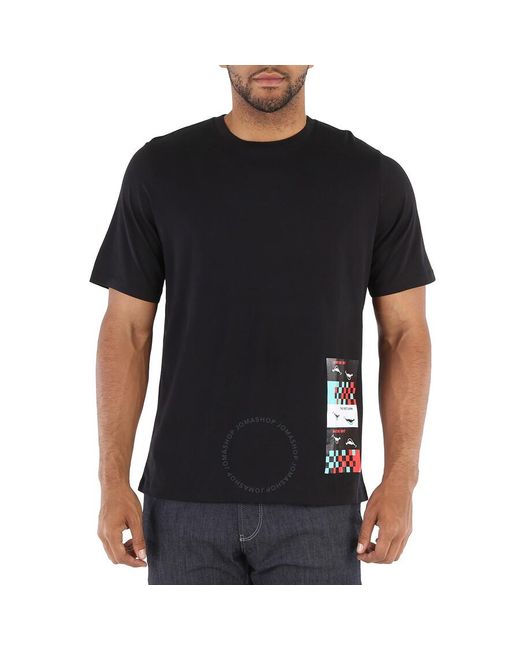 Roberto Cavalli Black Time Ravers Graphic T-shirt for men