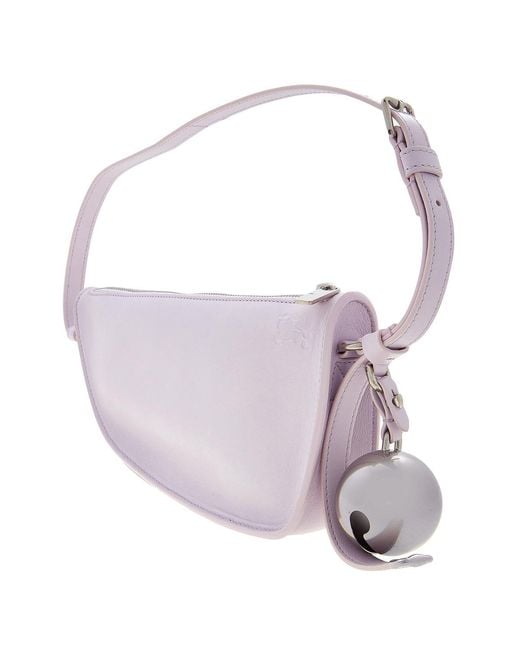 Burberry Purple Mini Shield Leather Shoulder Bag