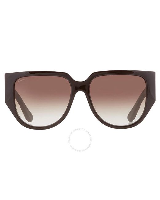 Ferragamo Black Brown Gradient Browline Sunglasses Sf1088se 208 57