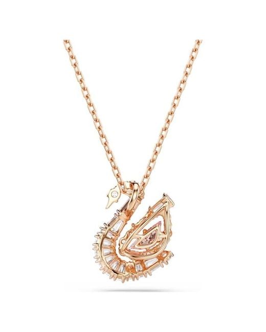 Swarovski Metallic Mixed Cut Swan Pendant Necklace