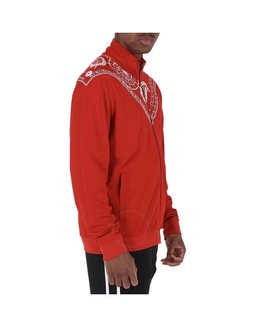 Marcelo Burlon Red Bandana Print Tempera Slim Track Jacket, Size for men