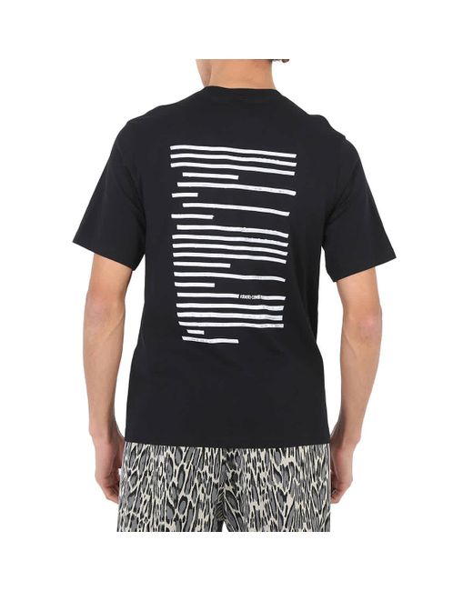 Roberto Cavalli Black Regular Fit Cotton Graphic T-shirt for men