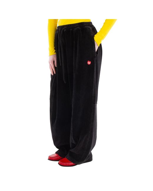 T By Alexander Wang Blue Articulated Velour Track Pants