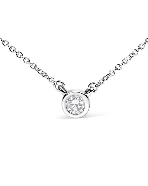 Haus of Brilliance Metallic 14K 1/2 Cttw Lab Grown Diamond Modern Solitaire 16"-18" Pendant Necklace