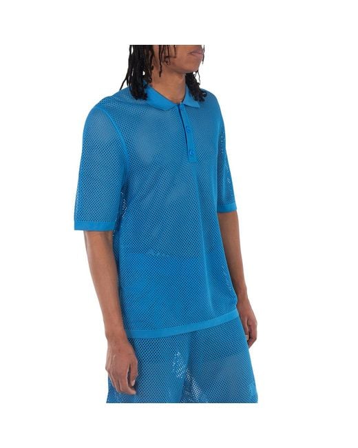 Burberry Blue Short Sleeve Mesh T-Shirt for men