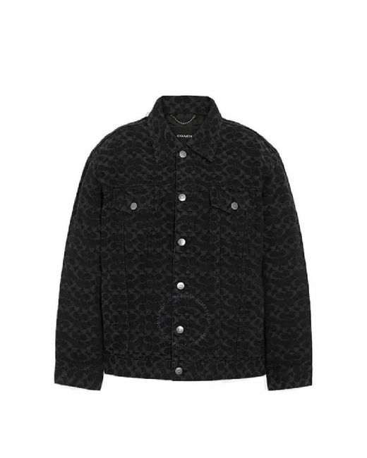 COACH Black Signature Jacquard Denim Jacket