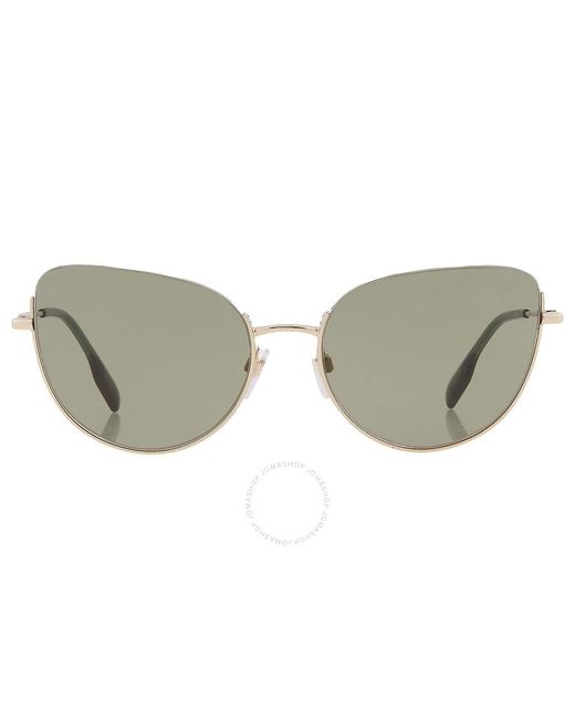 Burberry Gray Harper Green Cat Eye Sunglasses Be3144 1109/2 58