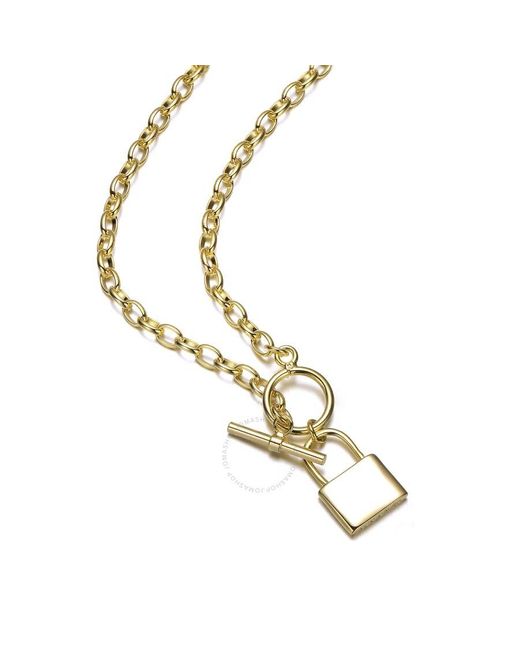 Rachel Glauber Metallic 14k Gold Plated Locket Charm Necklace