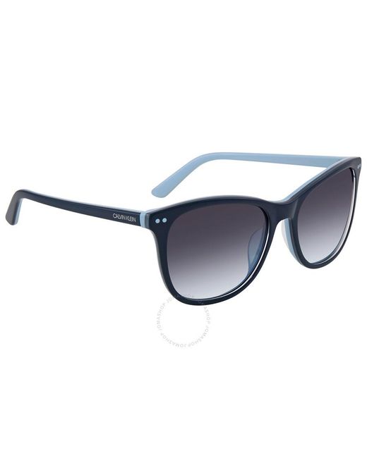 Calvin Klein Blue Gradient Cat Eye Sunglasses Ck18510s 436 57