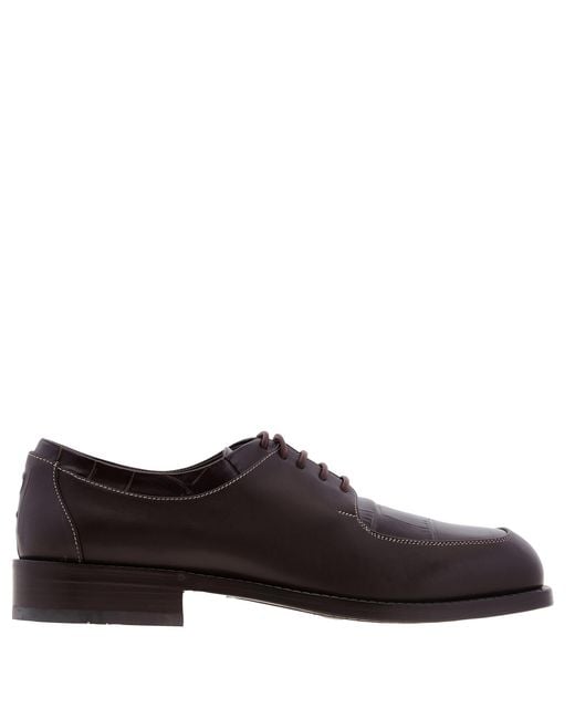 Ferragamo Brown Dinamic Leather Lace-Up Derby Shoes for men