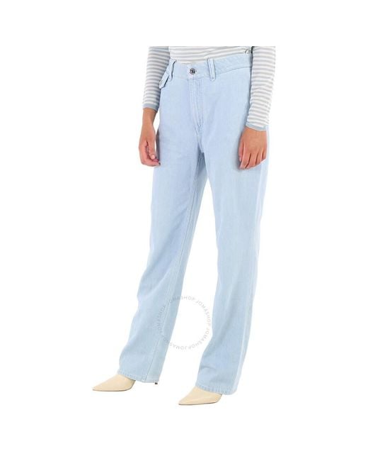Burberry Blue Light Indigo Straight Fit Washed Denim Jeans