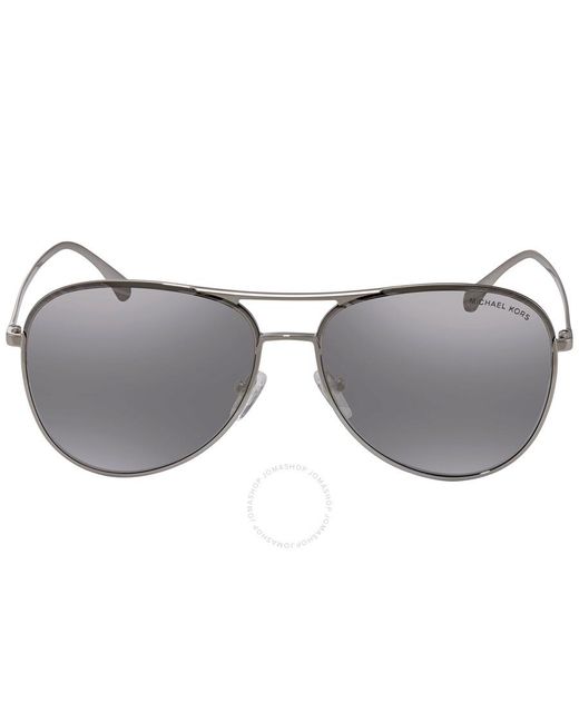 Michael Kors Gray Mirror Pilot Sunglasses Mk1089 12086g 59
