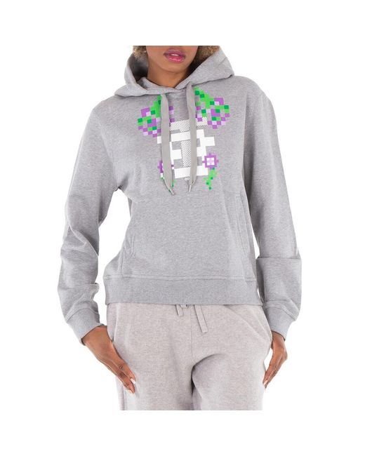 Burberry Gray X Minecraft Poulter Monogram Motif Print Cotton Hoodie