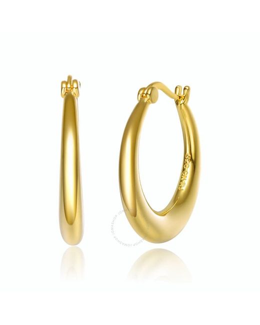 Rachel Glauber Metallic 14k Gold Plated Large Hoop Earrings