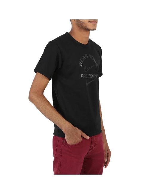 Comme des Garçons Black Cotton Jersey Nike Freedom T-shirt for men